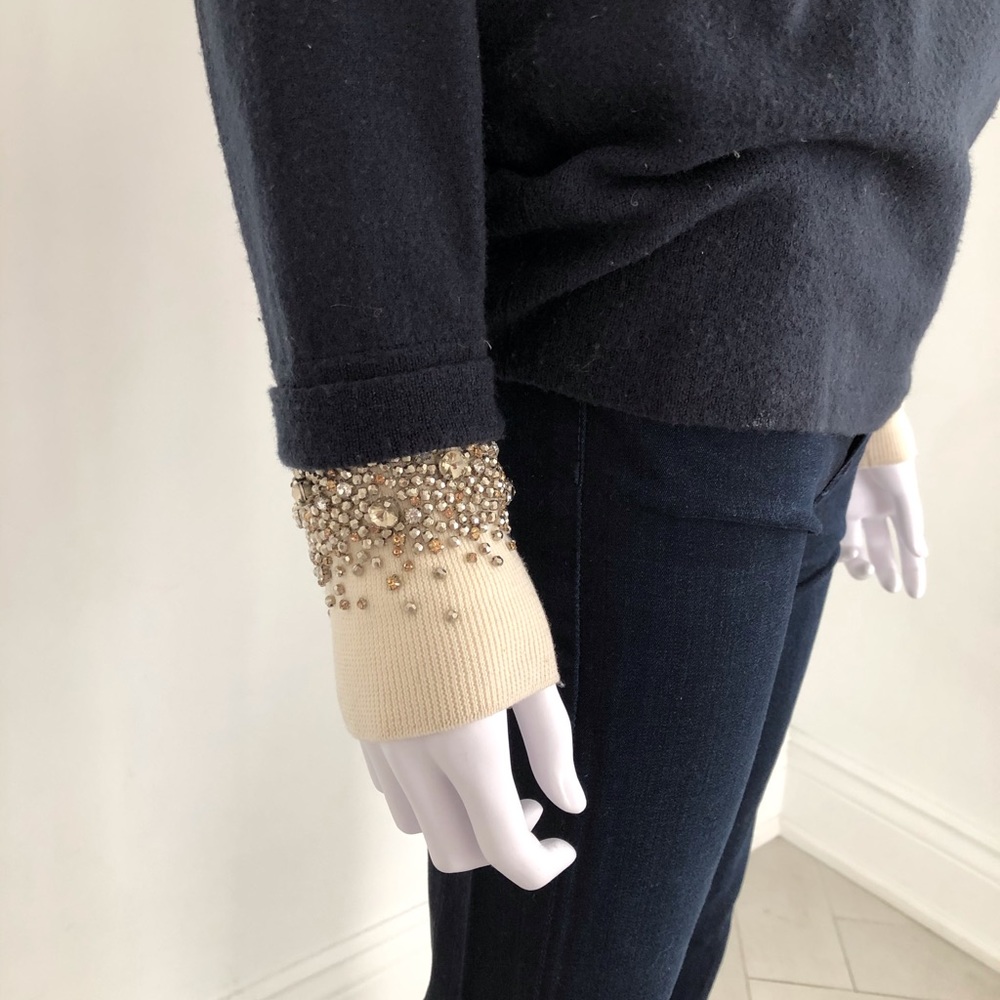 PHILLIP LIM knit sweater with glitter sleeves. M